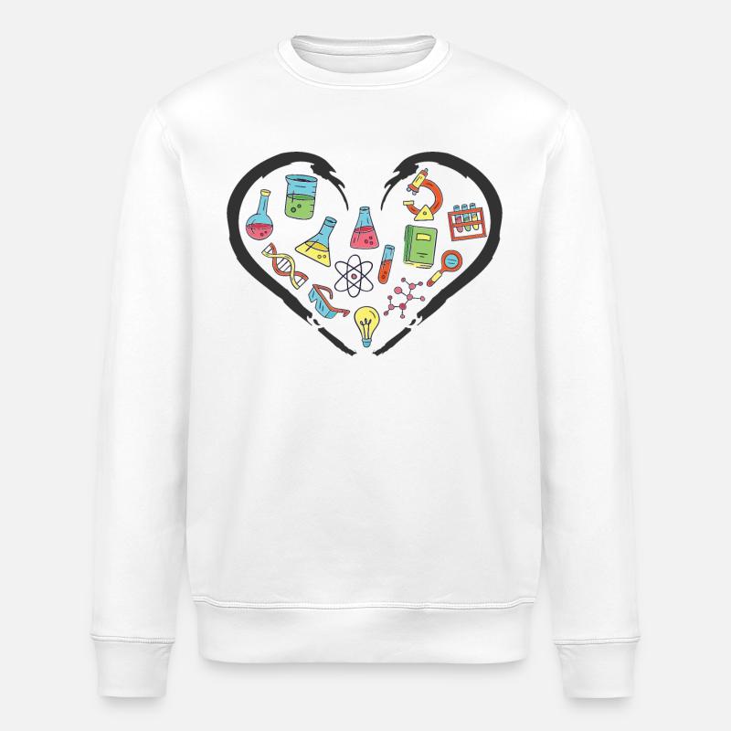 I love Science and Physics - Stanley/Stella ROLLER Unisex Organic Sweatshirt - white