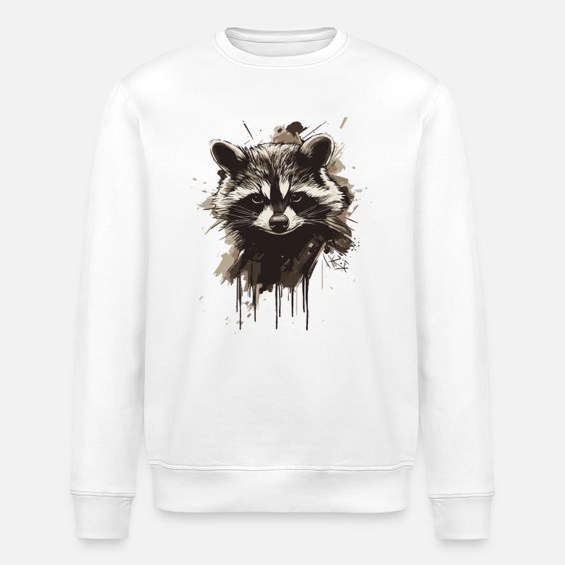 Raton laveur - Sweat bio ROLLER Stanley/Stella Unisexe - blanc