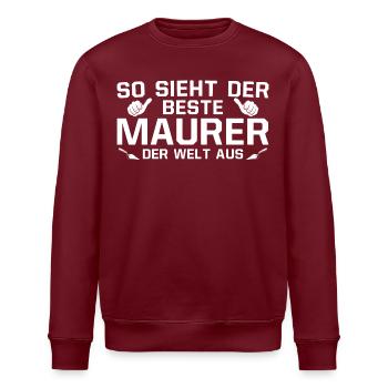 Maurermeister Bester Maurer der Welt - Stanley/Stella Unisex Bio-Sweatshirt ROLLER - Weiß - Vorne - Nik (191cm)