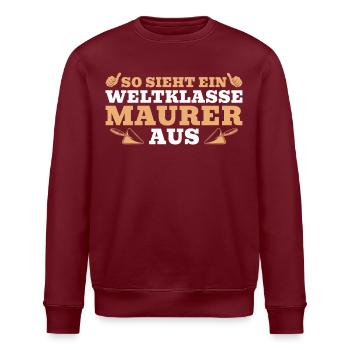 Maurermeister Handwerker Weltklasse Maurer - Stanley/Stella Unisex Bio-Sweatshirt ROLLER - Weiß - Vorne - Nik (191cm)