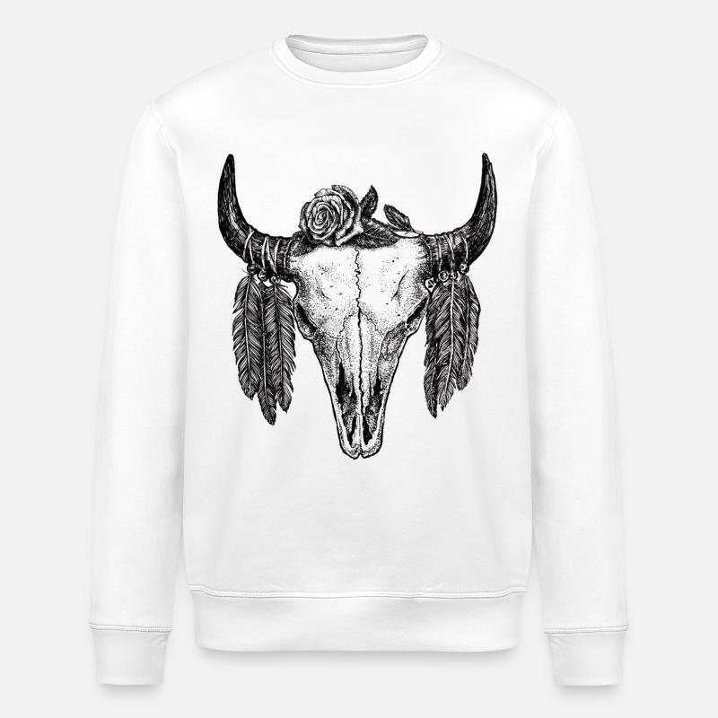 Skull Tattoo II - Stanley/Stella ROLLER Unisex Organic Sweatshirt - white