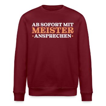 Ab sofort mit Meister ansprechen Meisterprüfung - Stanley/Stella Unisex Bio-Sweatshirt ROLLER - Weiß - Vorne - Nik (191cm)