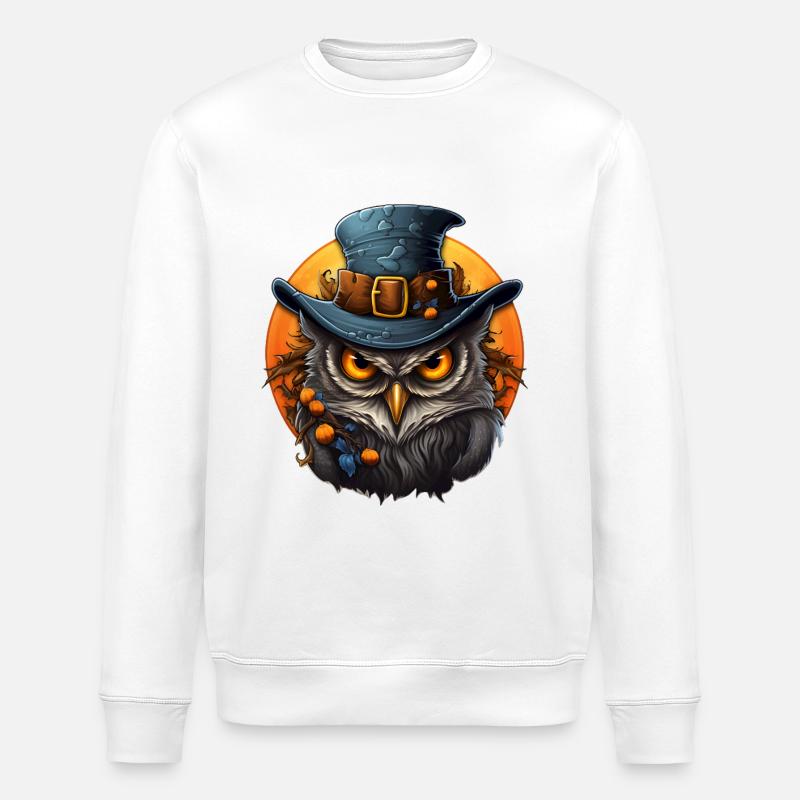 Hibou Halloween - Sweat bio ROLLER Stanley/Stella Unisexe - blanc