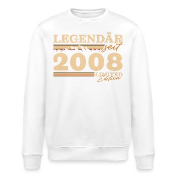 Vintage Natur Berge Jahrgang 2008 Geburtstag - Stanley/Stella Unisex Bio-Sweatshirt ROLLER - Weiß - Vorne - Nik (191cm)
