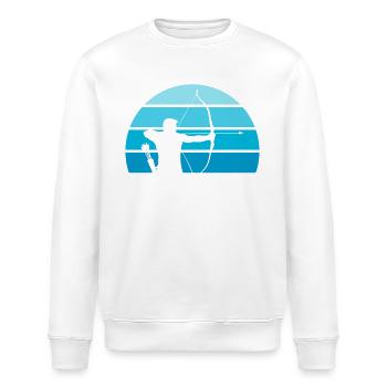 Bogenschütze Sei lieber nett Bogenschießen - Stanley/Stella Unisex Bio-Sweatshirt ROLLER - Weiß - Vorne - Nik (191cm)