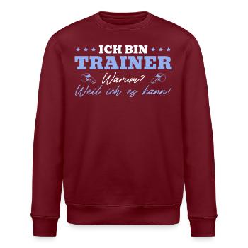 Fußballtrainer Weil ich es kann - Stanley/Stella Unisex Bio-Sweatshirt ROLLER - Weiß - Vorne - Nik (191cm)