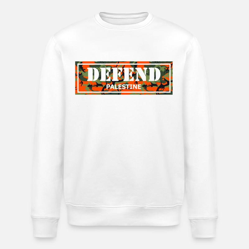 "DEFEND PALESTINE" Camouflage T-Shirt - Stanley/Stella Unisex Bio-Sweatshirt ROLLER - Weiß
