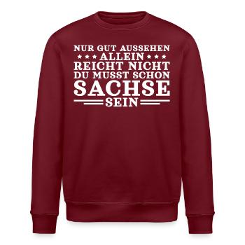 Ostdeutsch Sächsischer Dialekt Spruch Sachse - Stanley/Stella Unisex Bio-Sweatshirt ROLLER - Weiß - Vorne - Nik (191cm)