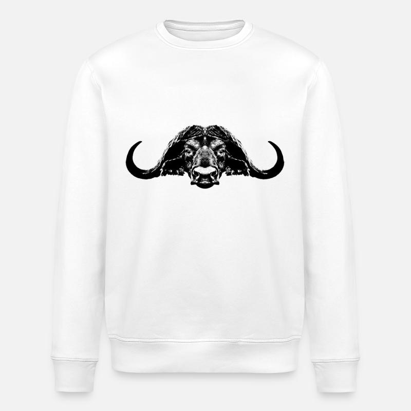 Buffalo / Buffle du Cap / Taureau - Sweat bio ROLLER Stanley/Stella Unisexe - blanc