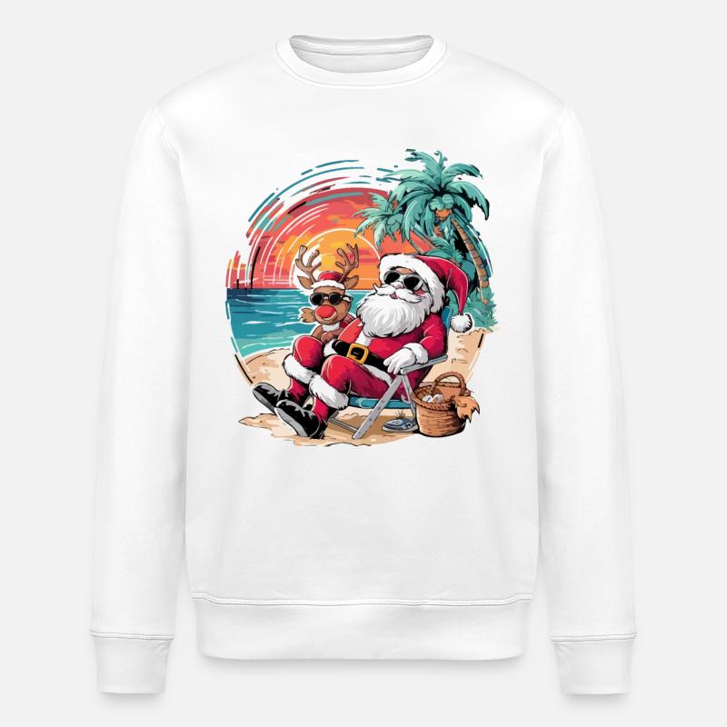 Noël en juillet - Sweat bio ROLLER Stanley/Stella Unisexe - blanc