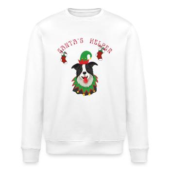 Border Collie Dog Santa's Helper - Stanley/Stella ROLLER Unisex Organic Sweatshirt - white - Front - Nik (191cm)