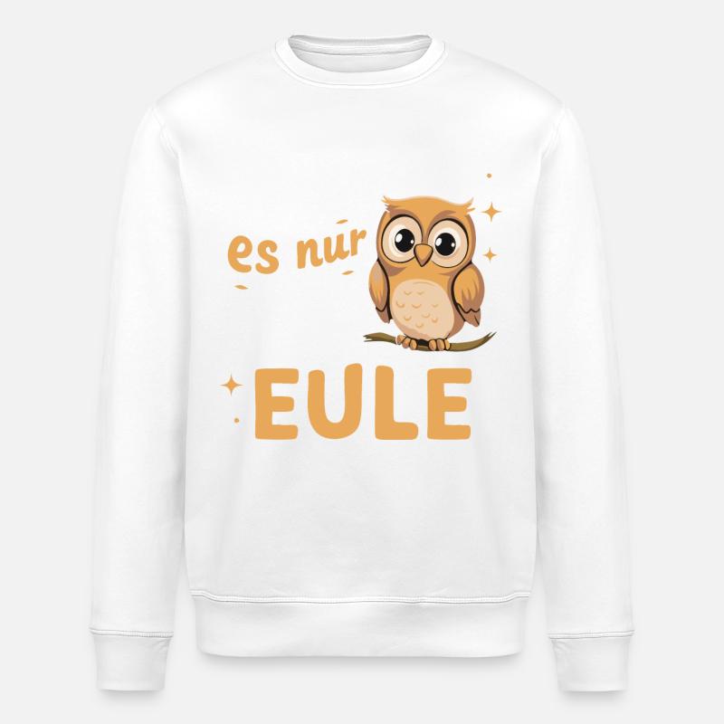 Nachteule Eule Eulen Vogel - Stanley/Stella Unisex Bio-Sweatshirt ROLLER - Weiß