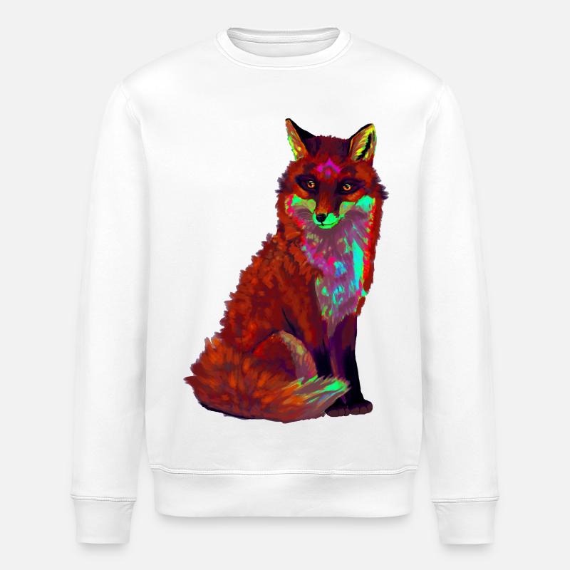 red fox - Stanley/Stella ROLLER Unisex Organic Sweatshirt - white