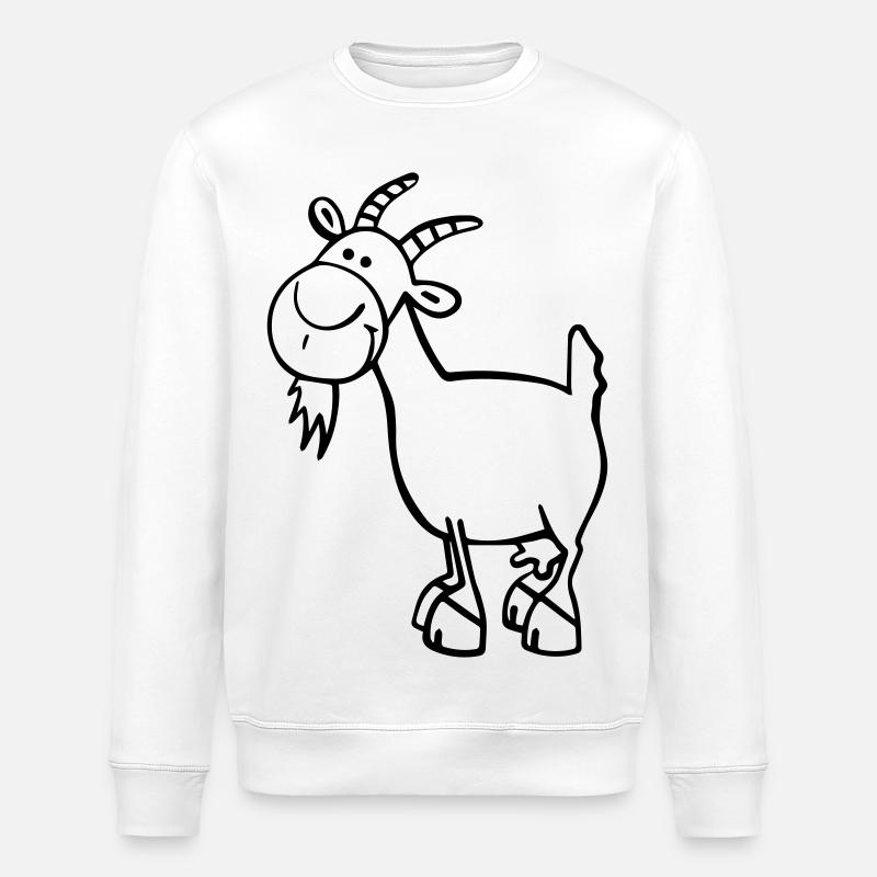 Fröhliche Ziege - Stanley/Stella Unisex Bio-Sweatshirt ROLLER - Weiß