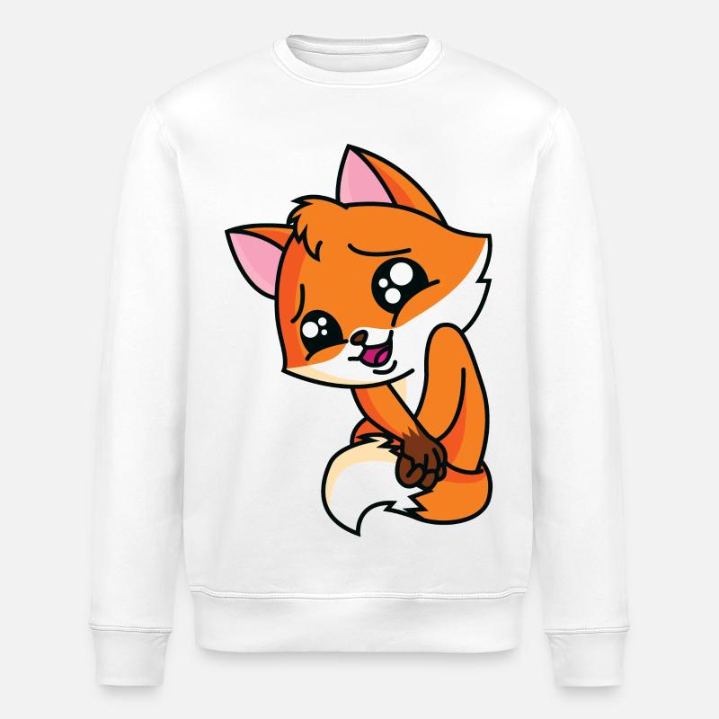 Renard heureux - Sweat bio ROLLER Stanley/Stella Unisexe - blanc