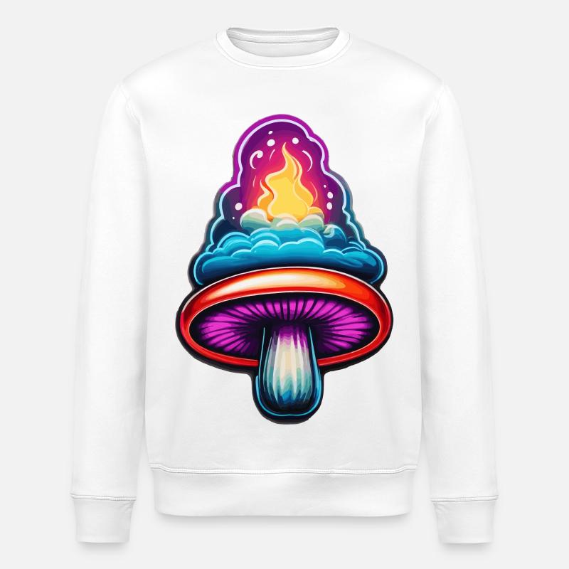 Champignon de feu - Sweat bio ROLLER Stanley/Stella Unisexe - blanc