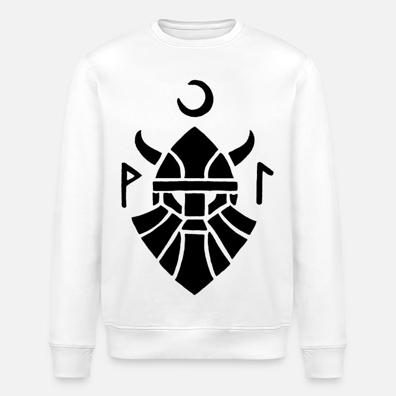 Schwarzes Wikinger-Krieger-Symbol - Stanley/Stella Unisex Bio-Sweatshirt ROLLER - Weiß