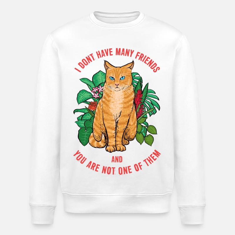 Katze nicht freundlich - Stanley/Stella Unisex Bio-Sweatshirt ROLLER - Weiß