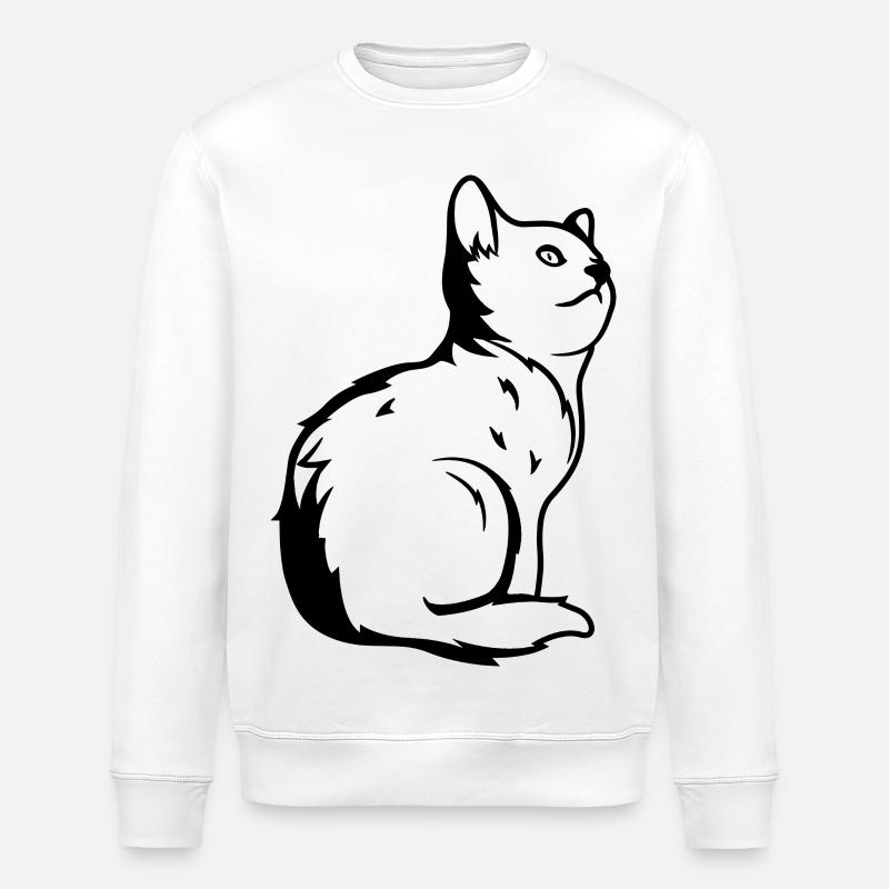 Katze - Stanley/Stella Unisex Bio-Sweatshirt ROLLER - Weiß