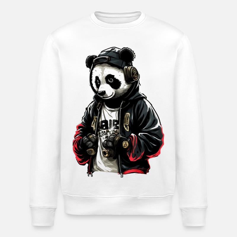 SSW29 Disco Panda - Sweat bio ROLLER Stanley/Stella Unisexe - blanc