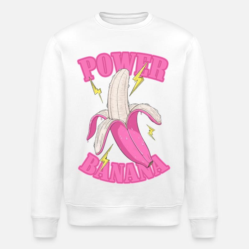 Banane Kitsch - Sweat bio ROLLER Stanley/Stella Unisexe - blanc