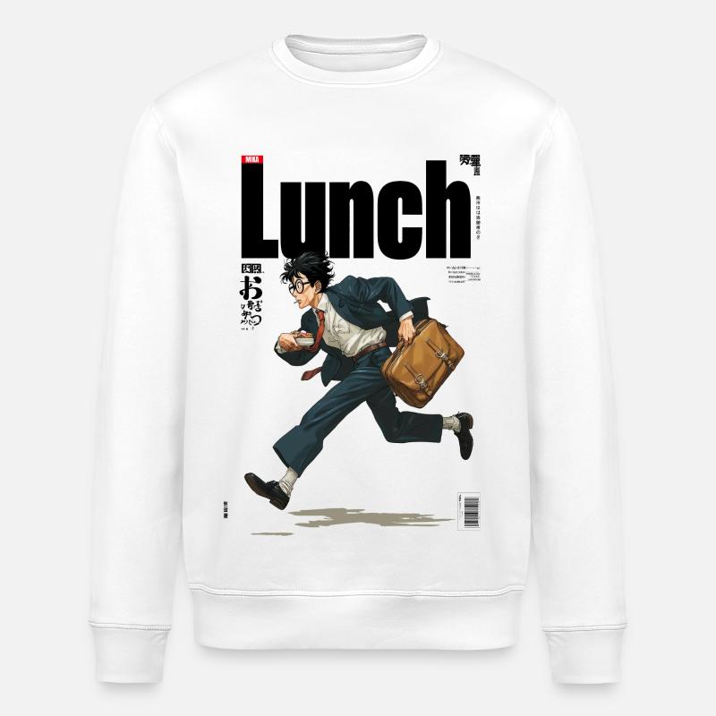 Lunch Manga Illustration - Stanley/Stella Unisex Bio-Sweatshirt ROLLER - Weiß
