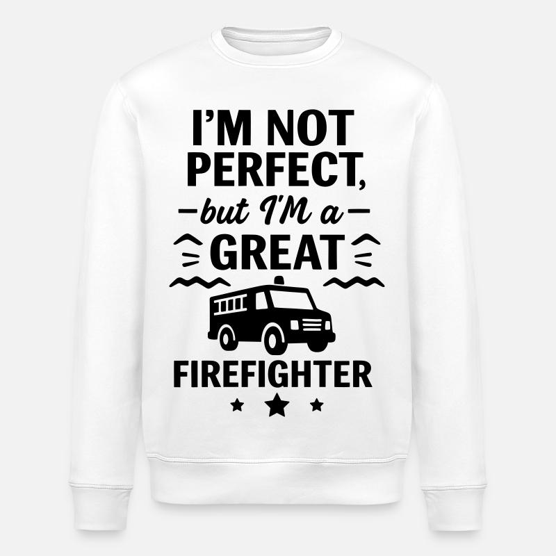 Super Feuerwehrmann Held - Stanley/Stella Unisex Bio-Sweatshirt ROLLER - Weiß