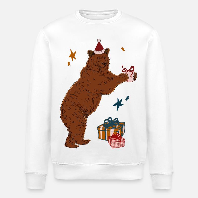 WEIHNACHTSBÄR - Stanley/Stella Unisex Bio-Sweatshirt ROLLER - Weiß