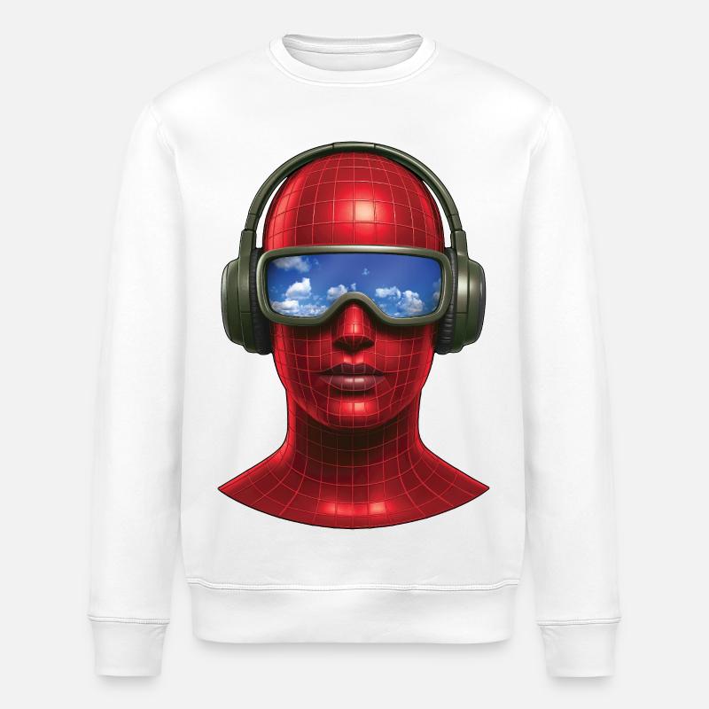 VIRTUELLER SAUERSTOFF – Ton und Bild - Stanley/Stella Unisex Bio-Sweatshirt ROLLER - Weiß