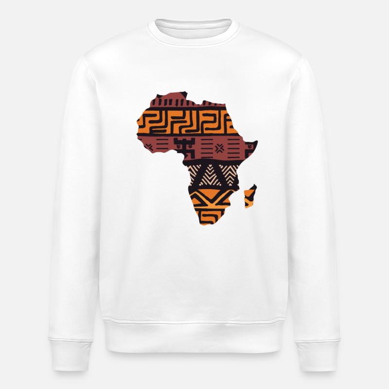Africa Map Pattern - Stanley/Stella ROLLER Unisex Organic Sweatshirt - white