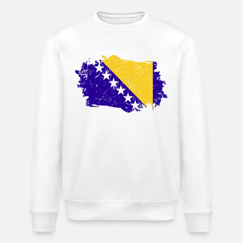Drapeau de bosnie-Herzégovine - Sweat bio ROLLER Stanley/Stella Unisexe - blanc