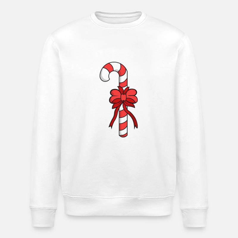 Candy Cane Candy - Stanley/Stella ROLLER Unisex Organic Sweatshirt - white