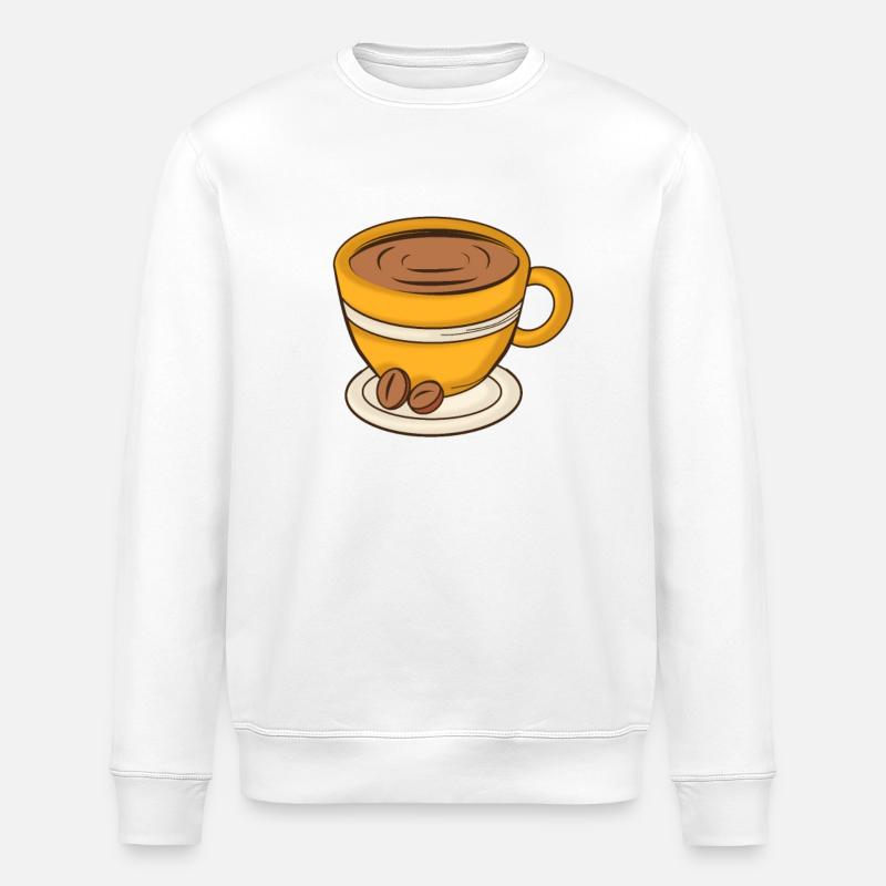 Coffee Cup Cappuccino - Stanley/Stella ROLLER Unisex Organic Sweatshirt - white
