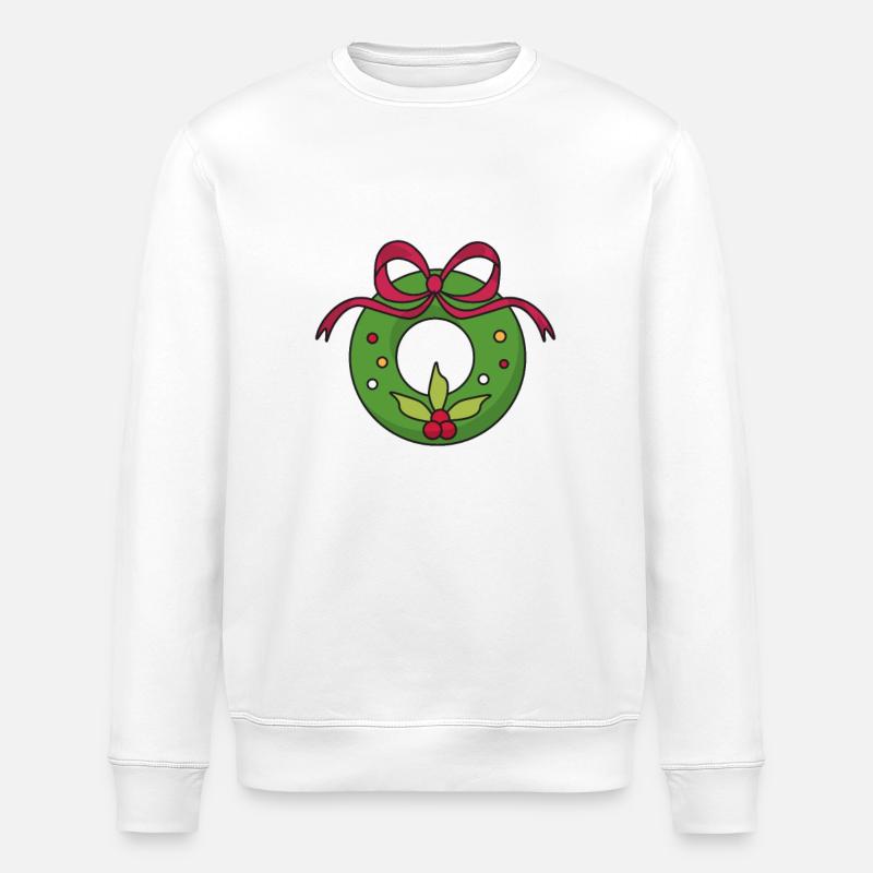 Weihnachtskranz - Stanley/Stella Unisex Bio-Sweatshirt ROLLER - Weiß
