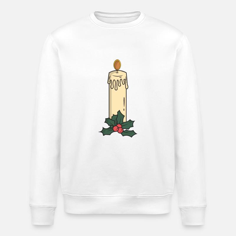 Bougie de Noël - Sweat bio ROLLER Stanley/Stella Unisexe - blanc