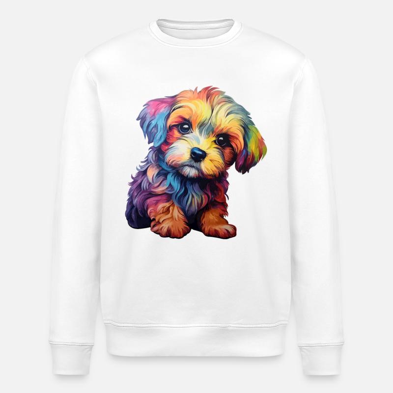 Arc-en-ciel pour chien - Sweat bio ROLLER Stanley/Stella Unisexe - blanc