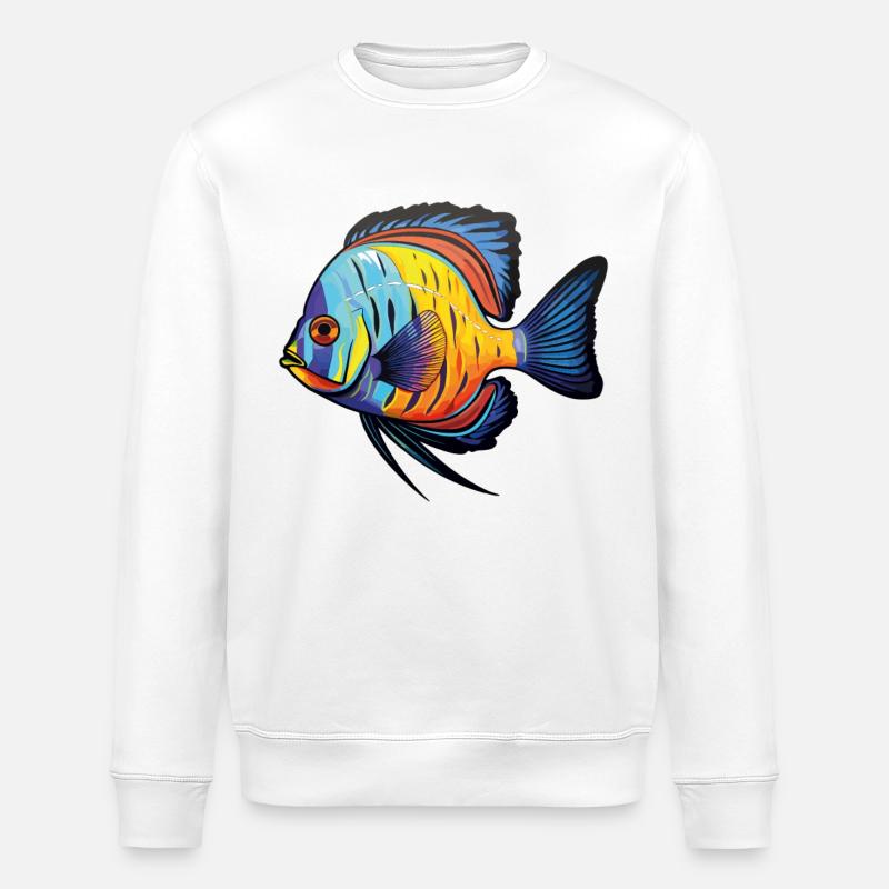 ANGLELFISH - Stanley/Stella ROLLER Unisex Organic Sweatshirt - white