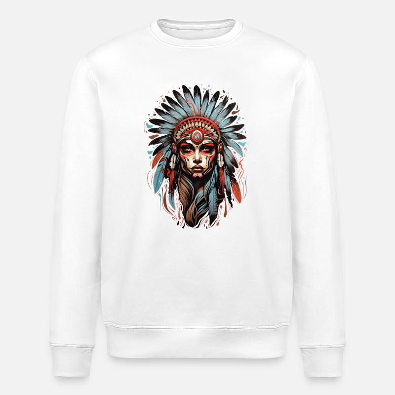 Native Americans - Stanley/Stella ROLLER Unisex Organic Sweatshirt - white
