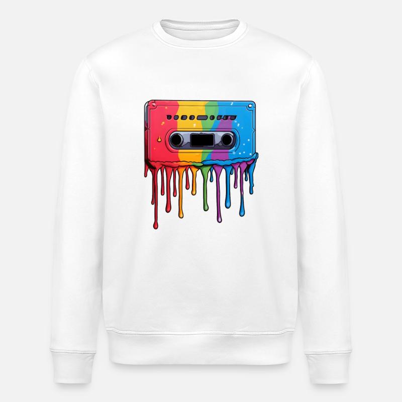 Cassette Drops - Stanley/Stella ROLLER Unisex Organic Sweatshirt - white