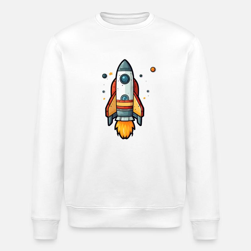 Rocket - Stanley/Stella ROLLER Unisex Organic Sweatshirt - white