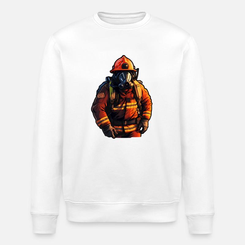 Fireman - Stanley/Stella ROLLER Unisex Organic Sweatshirt - white