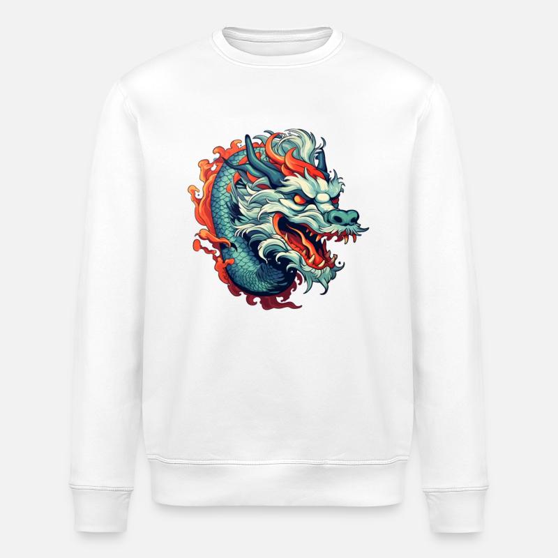 Chinesischer Drache - Stanley/Stella Unisex Bio-Sweatshirt ROLLER - Weiß