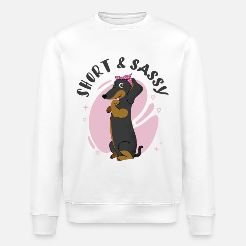 Kleiner und frecher Dackel - Stanley/Stella Unisex Bio-Sweatshirt ROLLER - Weiß