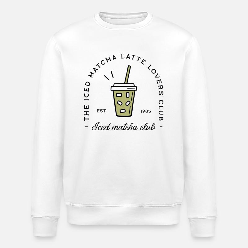 Iced matcha latte lovers - Stanley/Stella ROLLER Unisex Organic Sweatshirt - white