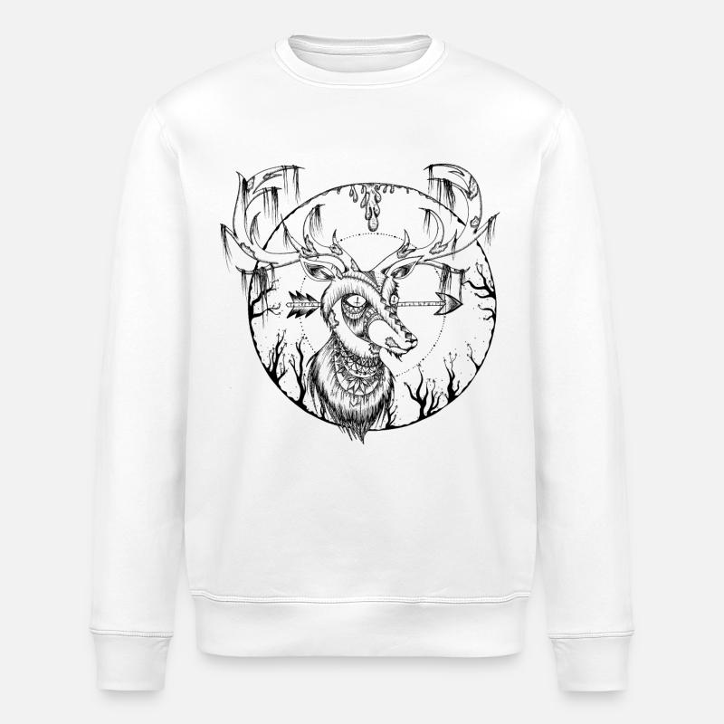 Zombie Hirsch - Sweat bio ROLLER Stanley/Stella Unisexe - blanc