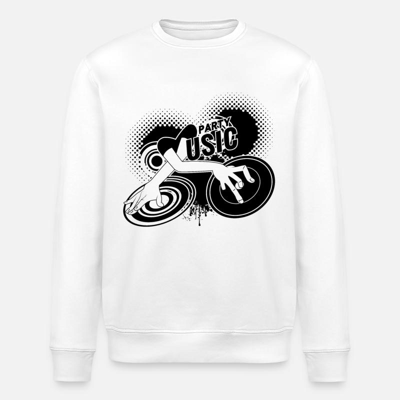 Party Musik DJ - Stanley/Stella Unisex Bio-Sweatshirt ROLLER - Weiß