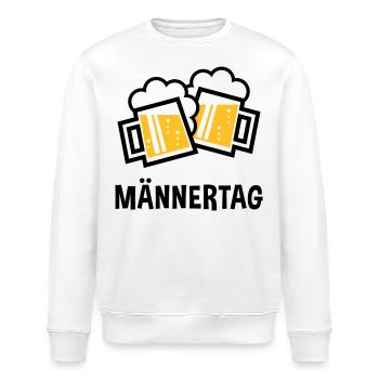 Männertag (Bier Prosit Bayrische Bierkrüge / 2C) - Stanley/Stella Unisex Bio-Sweatshirt ROLLER - Weiß - Vorne - Nik (191cm)