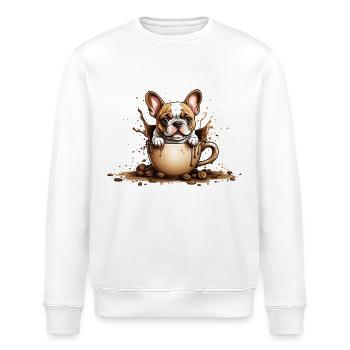 COFFEE FRENCH BULLDOG - Stanley/Stella ROLLER Unisex Organic Sweatshirt - white - Front - Nik (191cm)