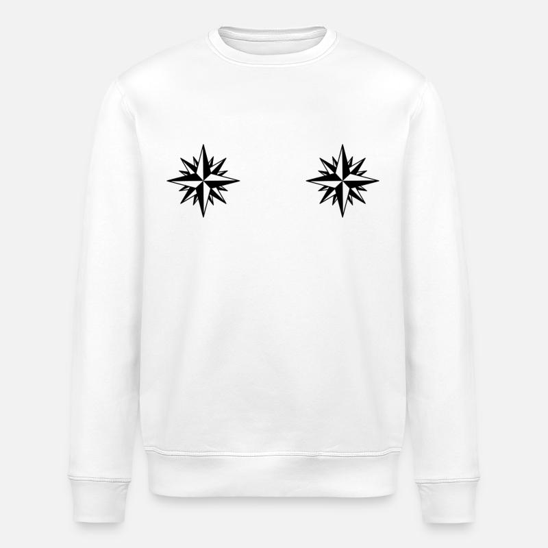 Kompass Winde Sterne - Stanley/Stella Unisex Bio-Sweatshirt ROLLER - Weiß