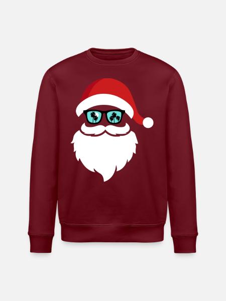 Santa Claus Palm Trees - Stanley/Stella ROLLER Unisex Organic Sweatshirt - white